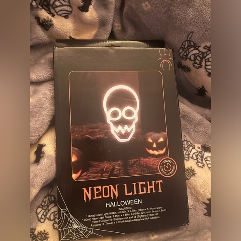 💀Spooky Skeleton Stake Neon Light💀NWT